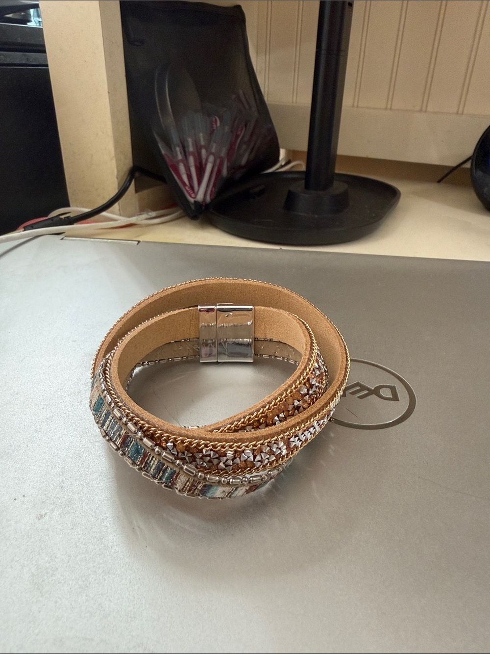Beautiful druzy wrap bracelet leather.  NWOT.